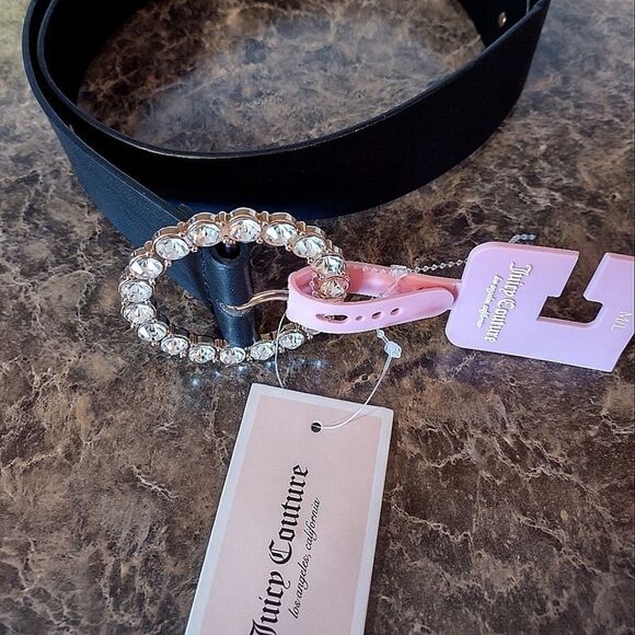 JUICY COUTURE Black Golf Rhinestone Belt Size M/L NWT - Picture 5 of 8